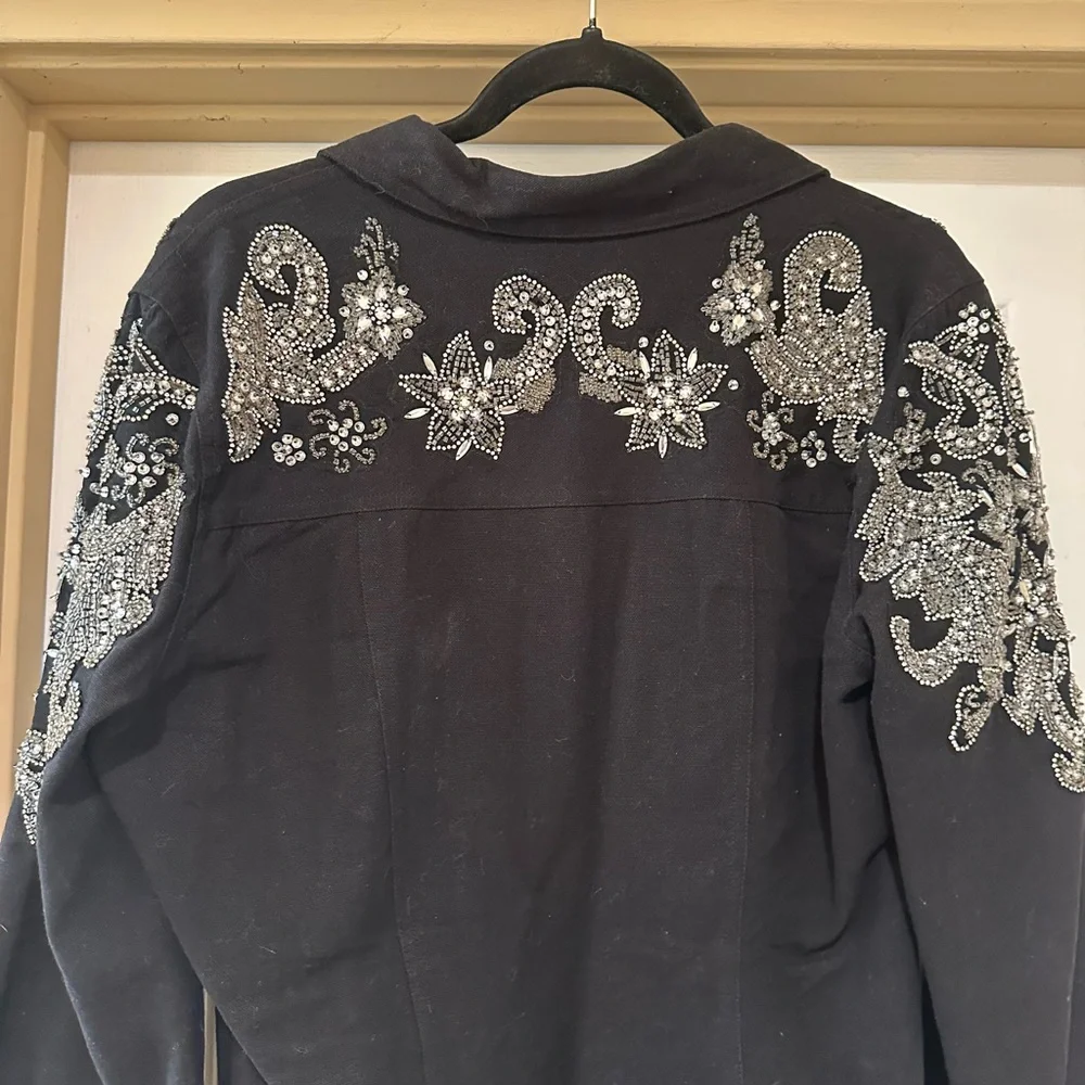 Black Jean Dress with Silver Embellishments - Picture 8 of 8